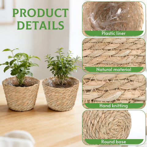 FUPMILPHRANX natural-tone seagrass basket adds warm texture for stylish decor.