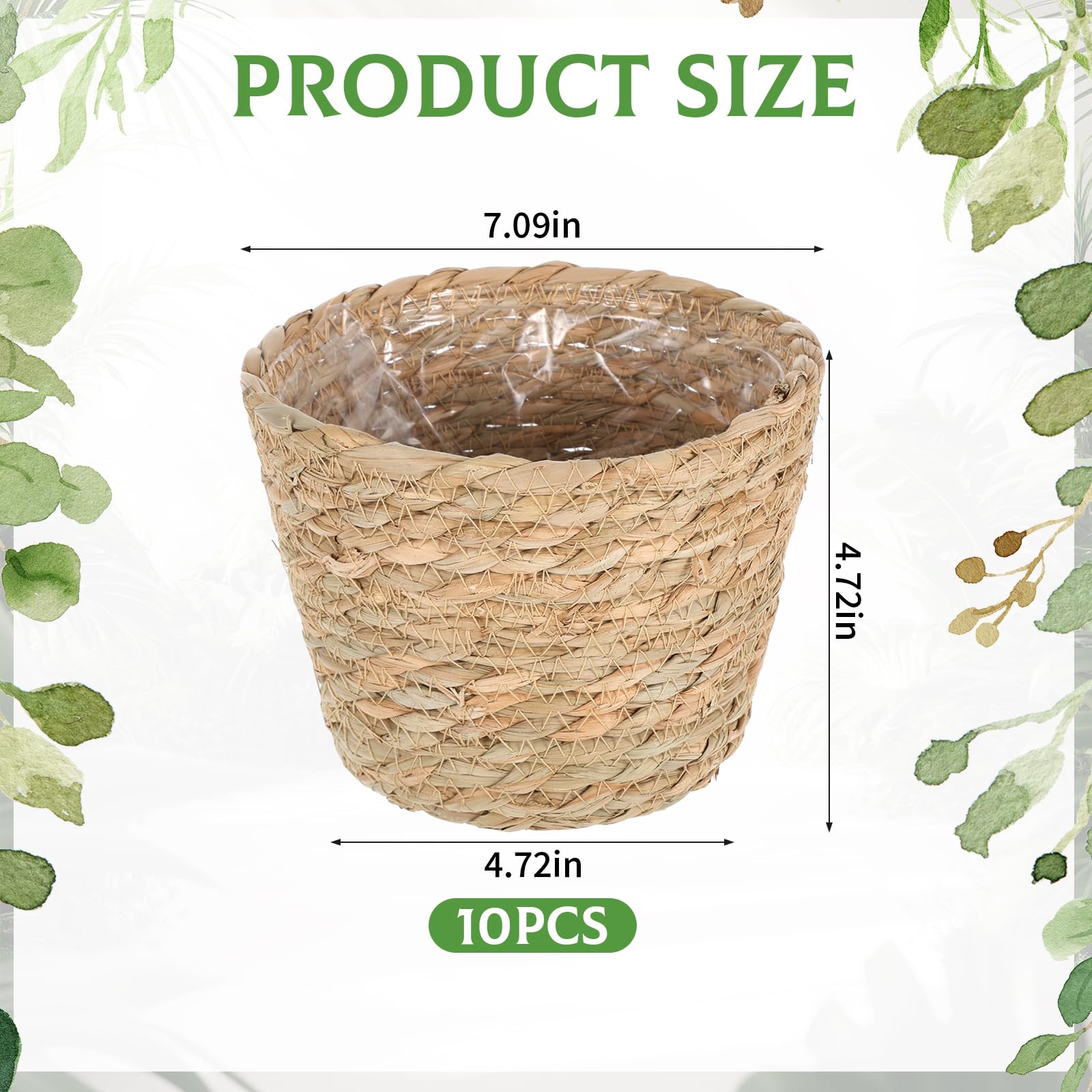 FUPMILPHRANX woven planter basket with plastic liner provides leak protection.