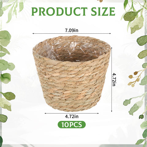 FUPMILPHRANX woven planter basket with plastic liner provides leak protection.