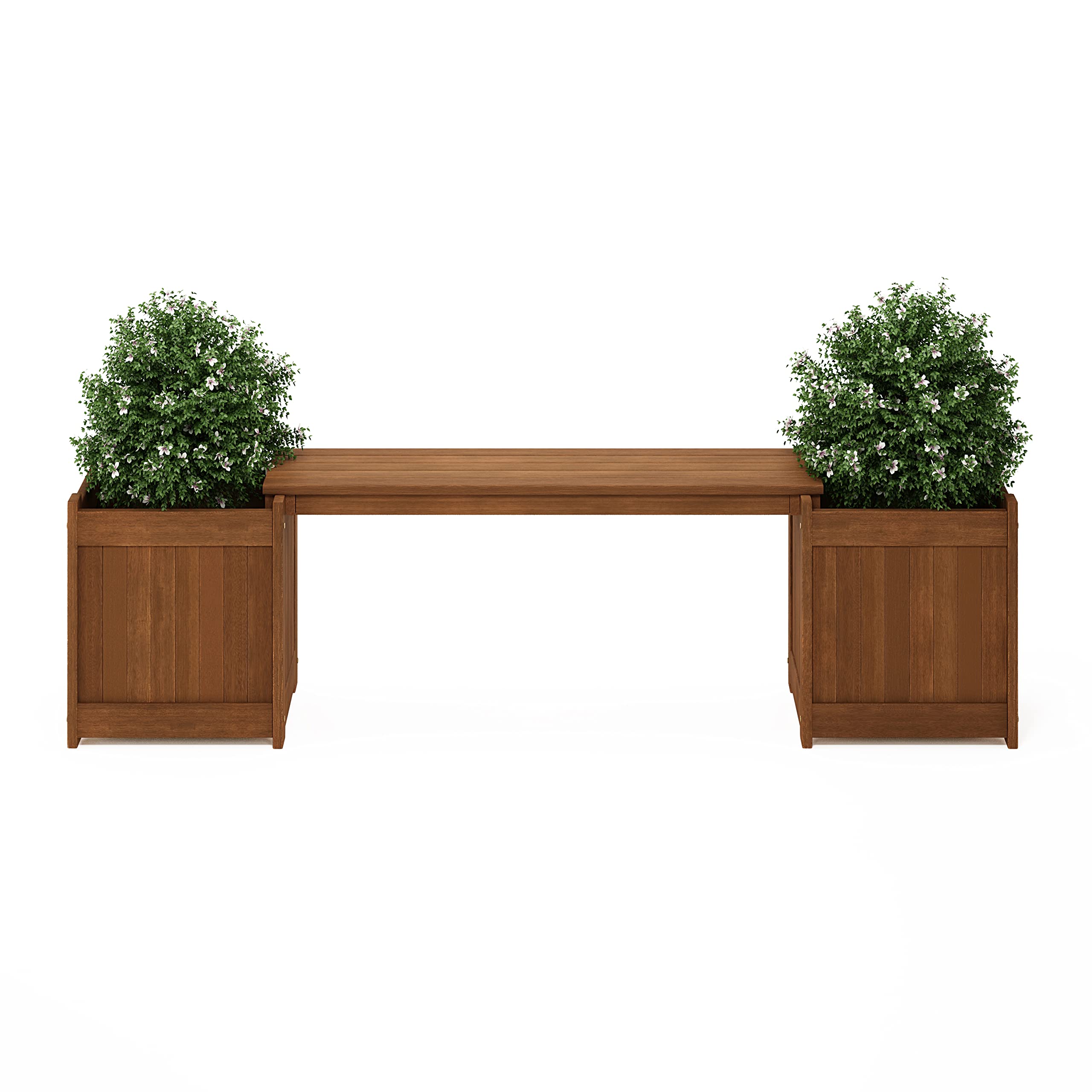Furinno Tioman flower box with removable bench for flexible seating.