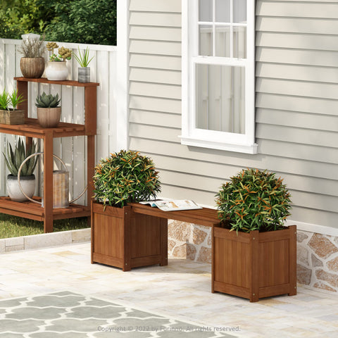Furinno Tioman flower box side view demonstrates compact footprint for patios.