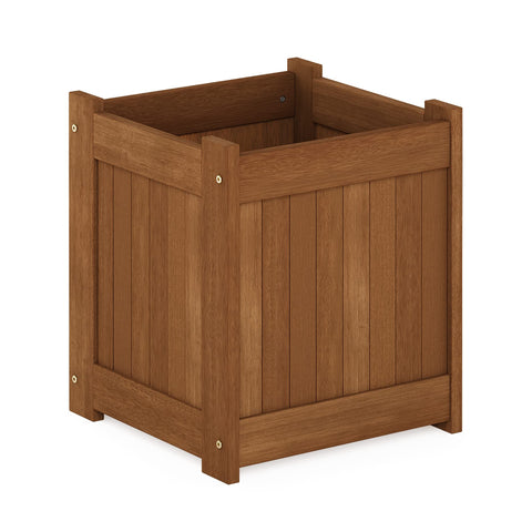 Furinno Tioman flower box woodgrain detail adds natural outdoor vibe.
