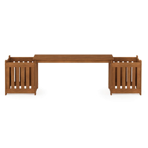 Furinno Tioman full outdoor setup with seating and planters.