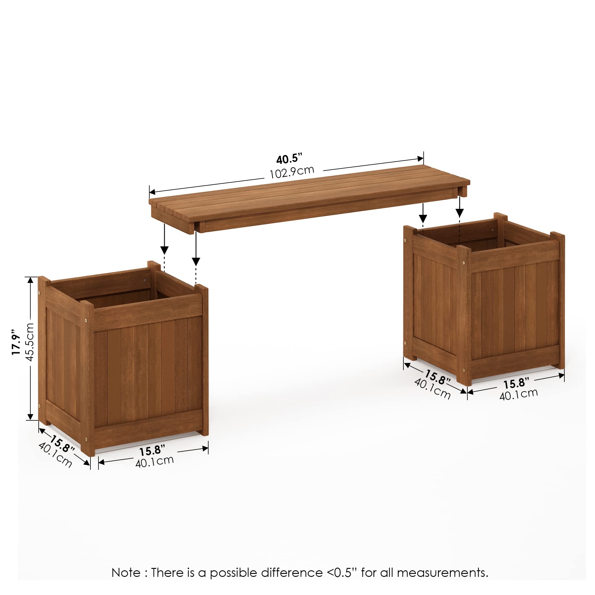 Furinno Tioman teak oil detail emphasizes weather resistance.
