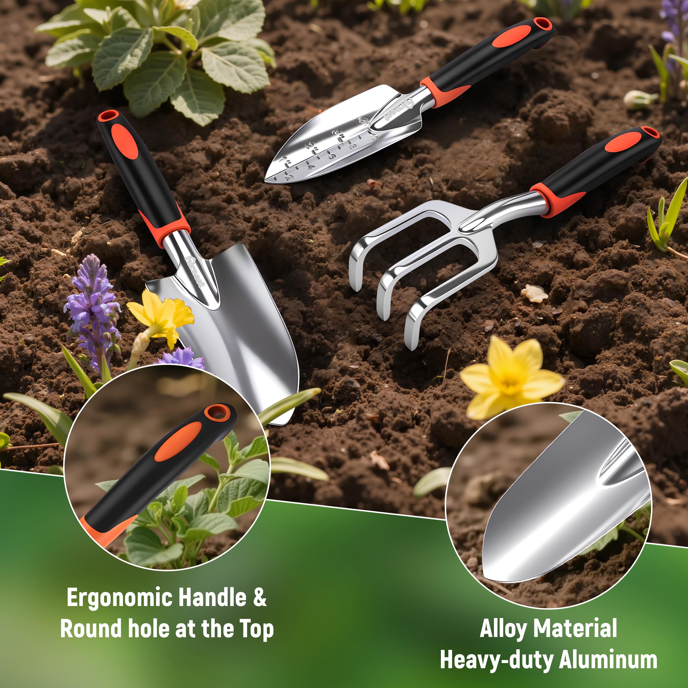 Furnest Garden Tool Set showing ergonomic handles for comfortable use