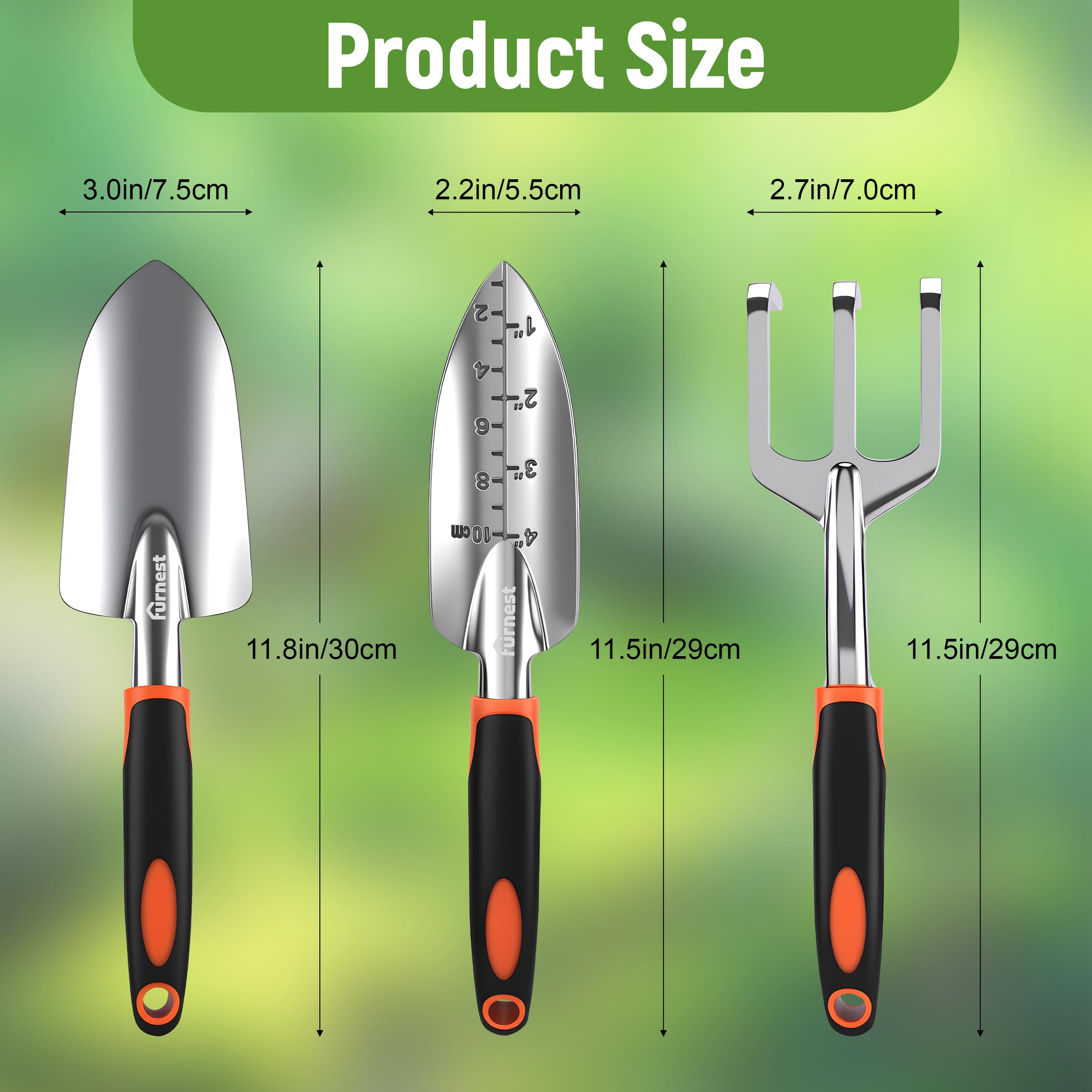 Furnest Garden Tool Set transplant shovel designed for delicate transplanting