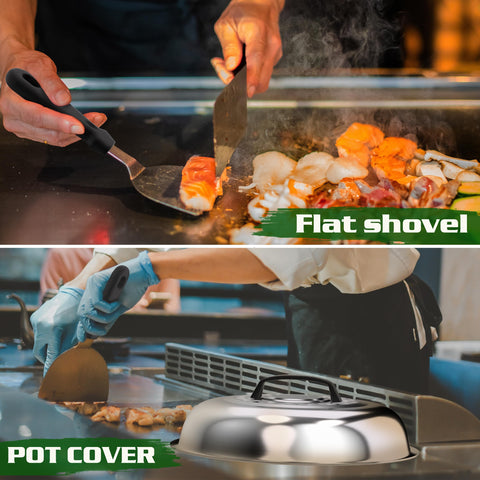 Furnhome slotted griddle spatula with drainage holes for grease control