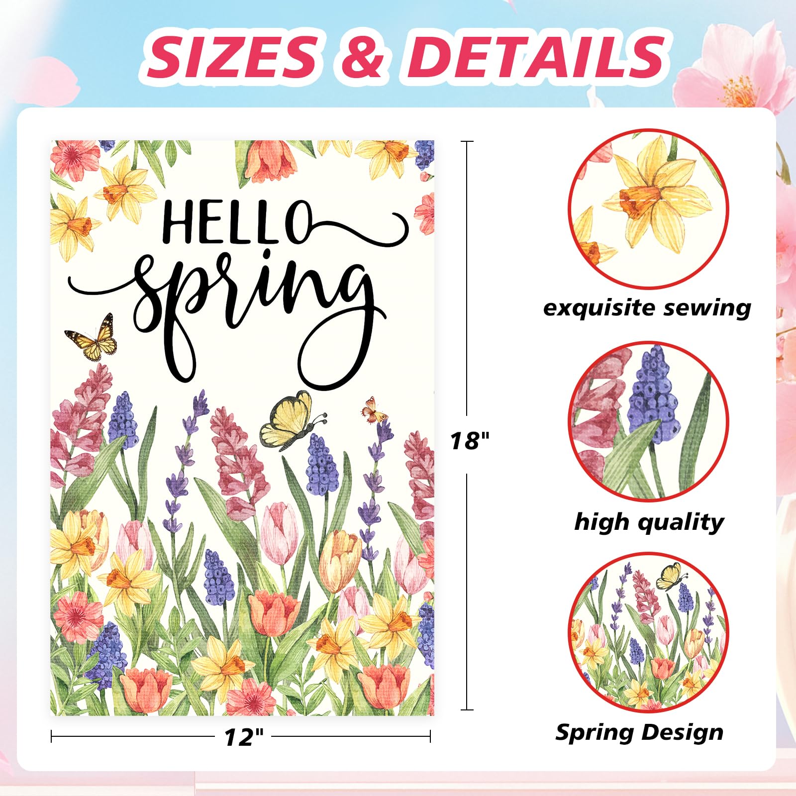 FurniGift double-sided garden flag shows consistent imagery from street and terrace.