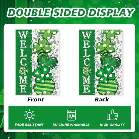 FurniGift welcome flag for porch or patio, ideal centerpiece for St. Patrick's celebrations