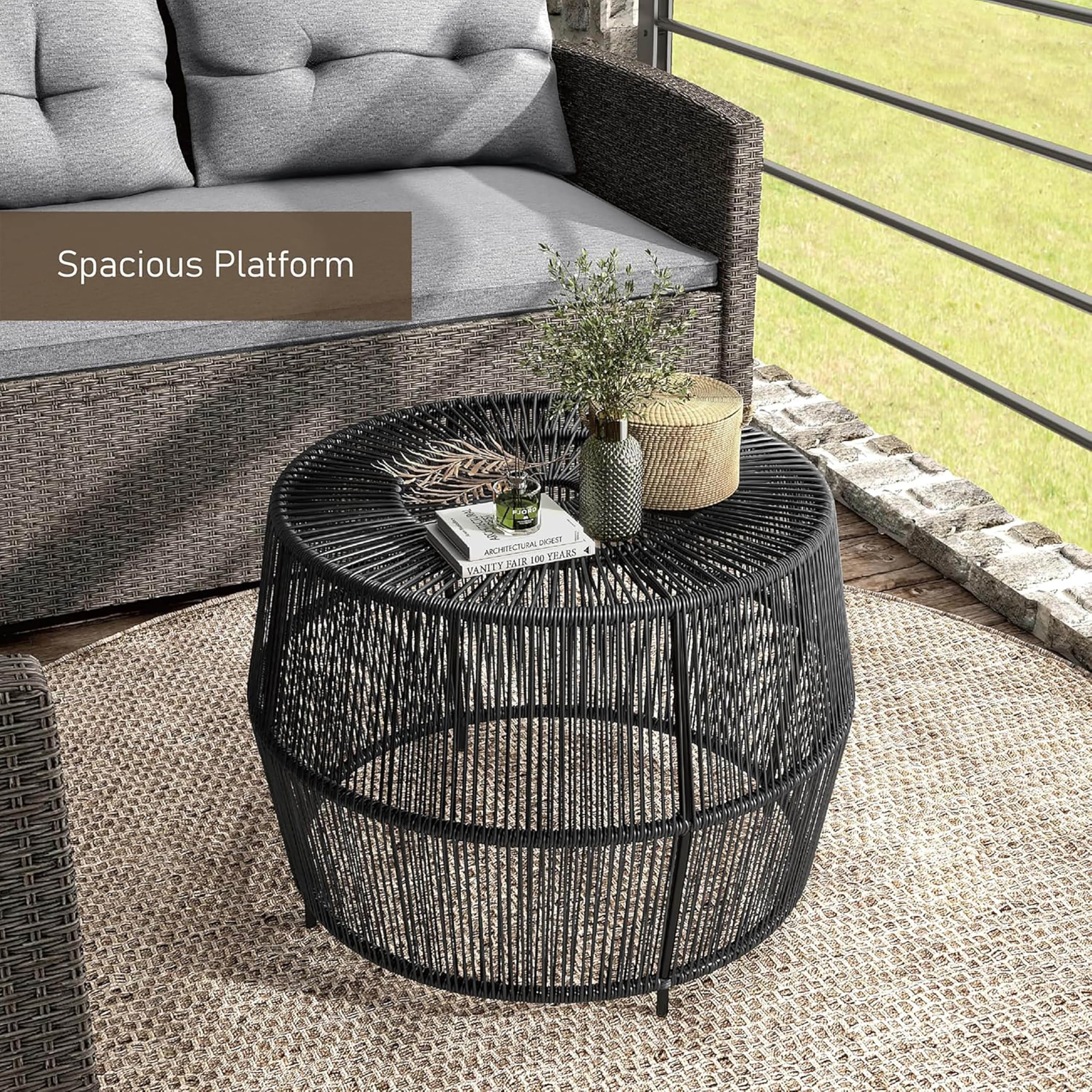 Furniture of America Ysar versatile round table for garden and balcony