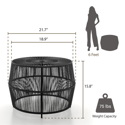 Furniture of America Ysar UV-resistant rattan table for sunny outdoor days