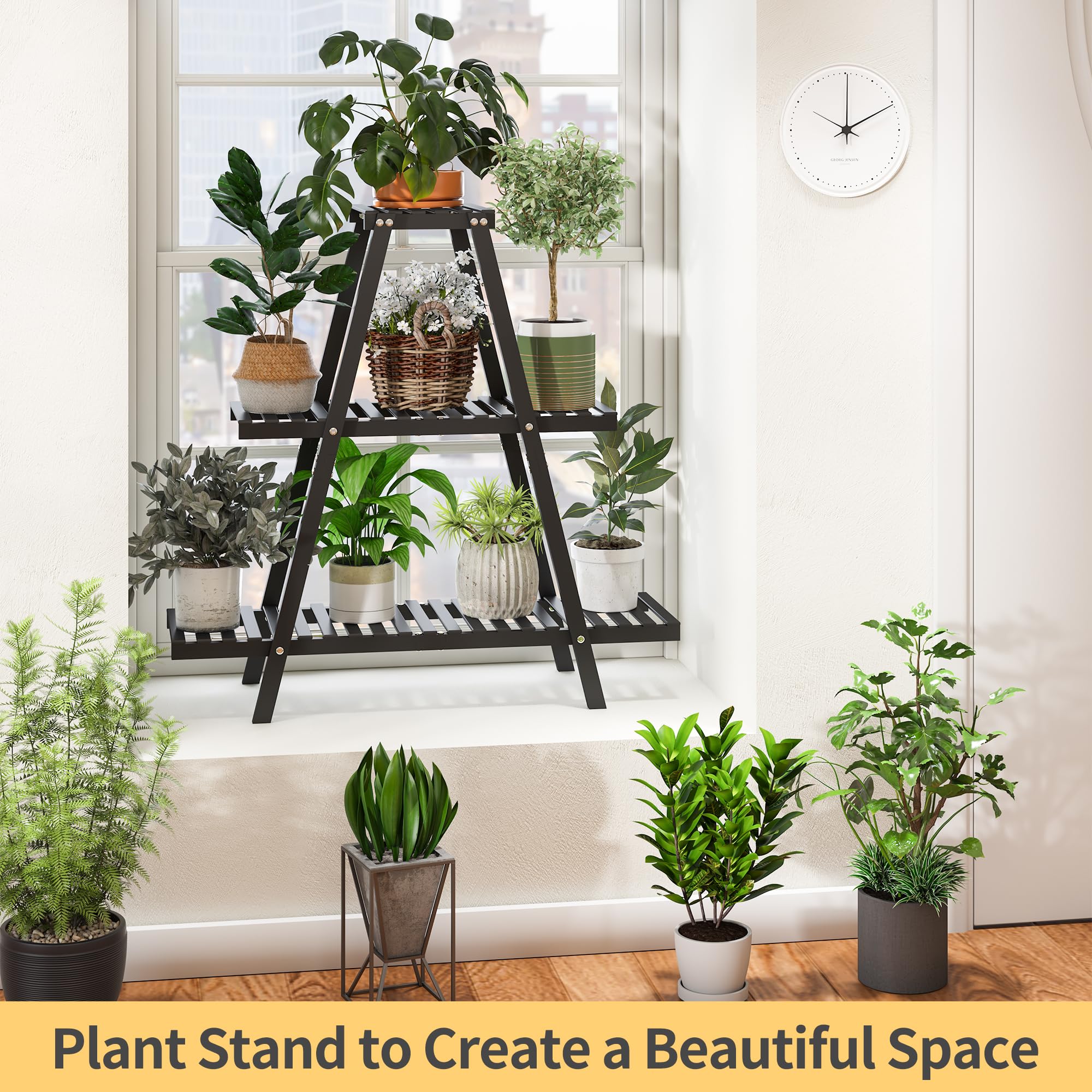 Furshus plant stand features a stable triangular frame