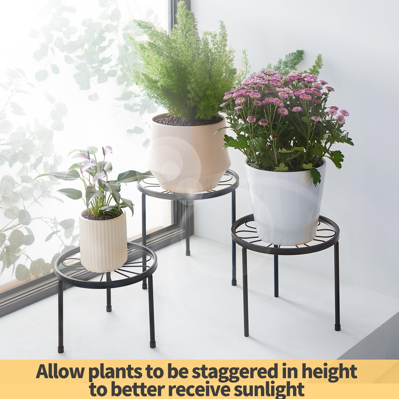Furshus flower-pattern-design adds decorative touch to any plant display.