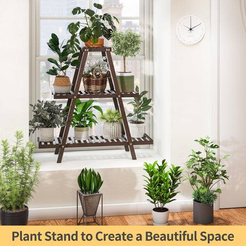 Furshus plant pot ladder keeps eight pots tidy and reachable.