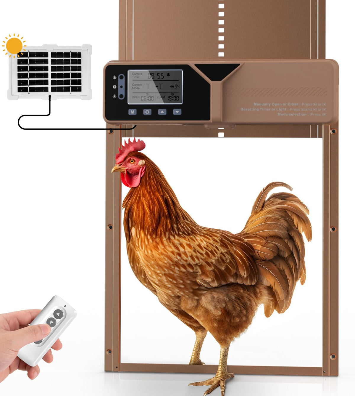 Fursnob Upgraded Large Automatic Chicken Coop Door solar-powered setup for reliable poultry access.