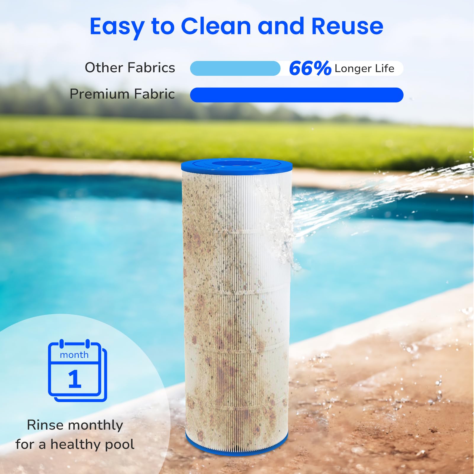 Future Way C1200 cartridge simplifies monthly cleaning to maintain water clarity