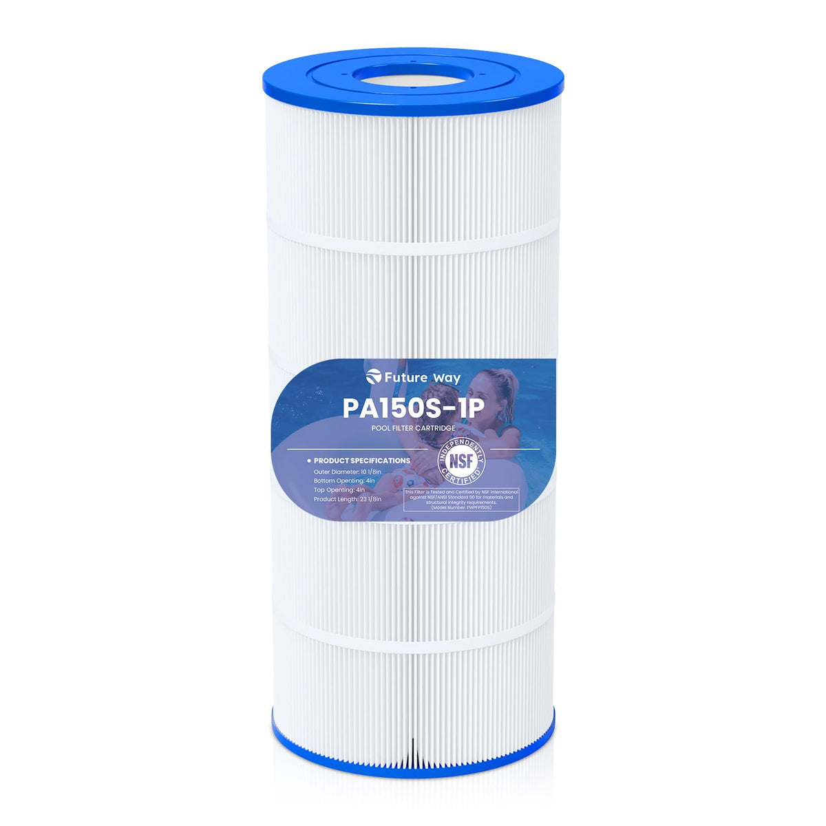 Future Way C150S filter close-up highlighting fine pleats for clear pool water.