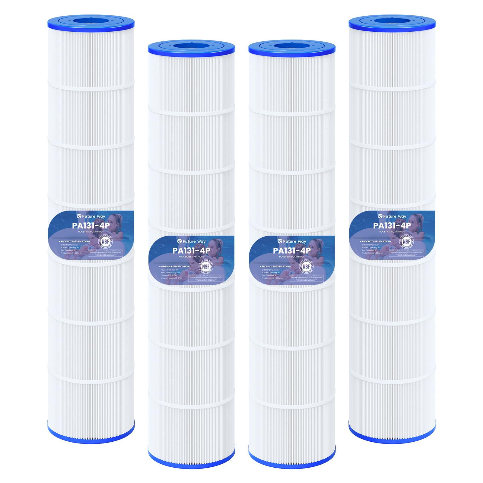 Future Way C5030 pool filter cartridge inlet view shows precise fit for clean water flow