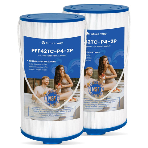 Future Way hot tub filter compatible with Lifesmart, capturing debris for cleaner water.