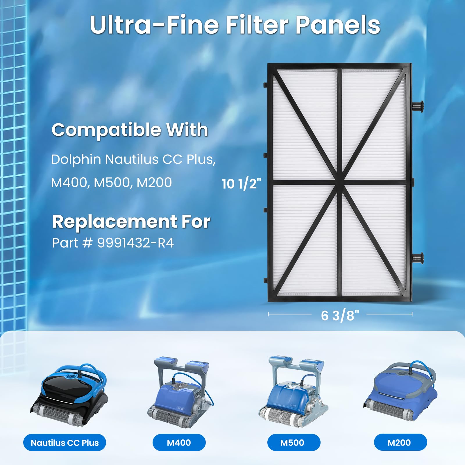 Future Way ultra-fine filter panel close-up showing pleated design for fine particle capture.