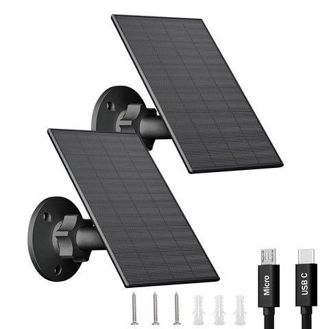 Futurezen 2W solar panel compatibility for cameras using Micro USB or Type-C ports.