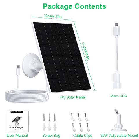 FUTUREZEN 4W solar panel powers cameras in all seasons outdoors.