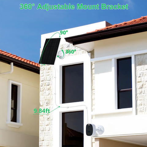 FUTUREZEN 4W solar panel compatible with USB-C and Micro USB rechargeable cameras.
