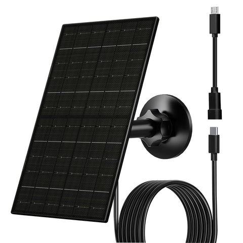 FUTUREZEN 6W solar panel powers an outdoor security camera.