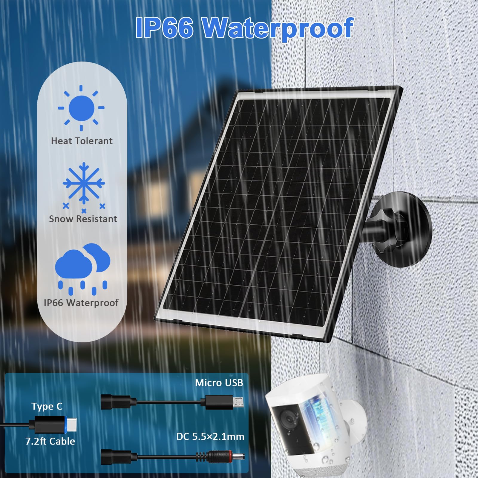 FutureZEN IP66 weatherproof solar panel ready for rain and dust.