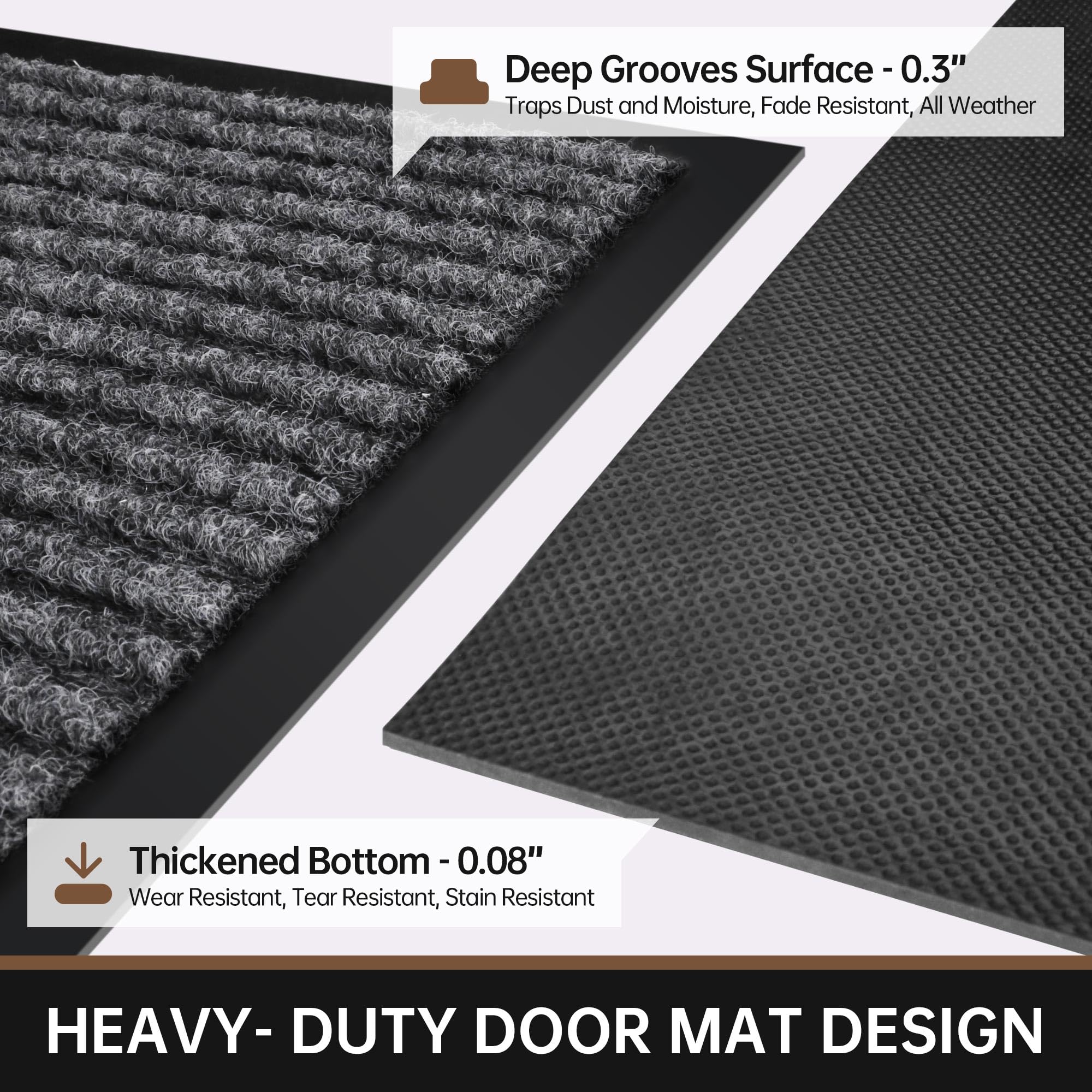 Futurwit easy-clean entry mat simplifies maintenance with quick sweeping or hose-rinse.