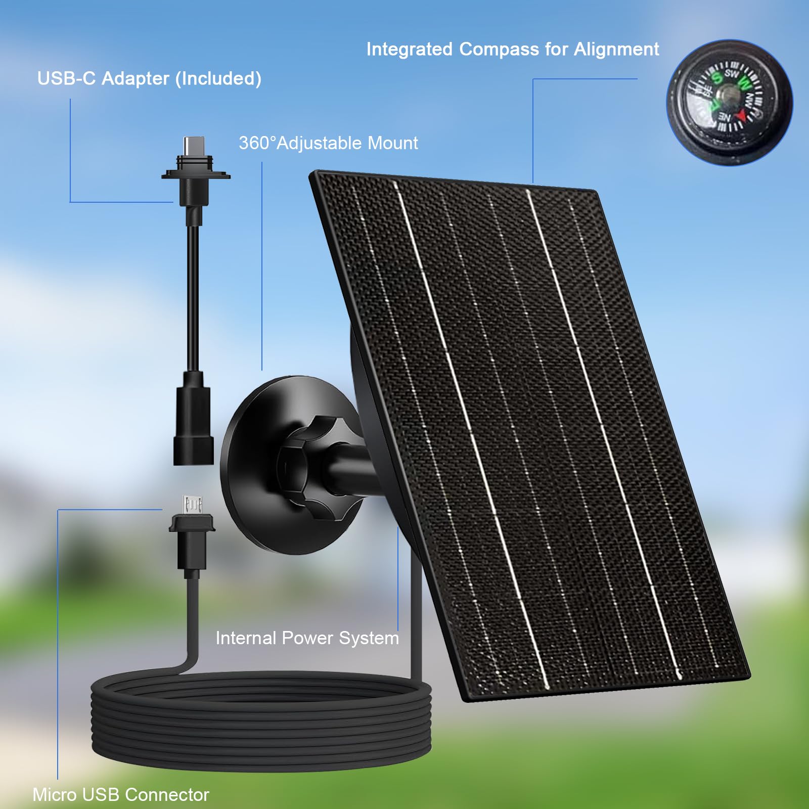 FUTUREZEN 10 ft cable provides flexible placement and charging distance.