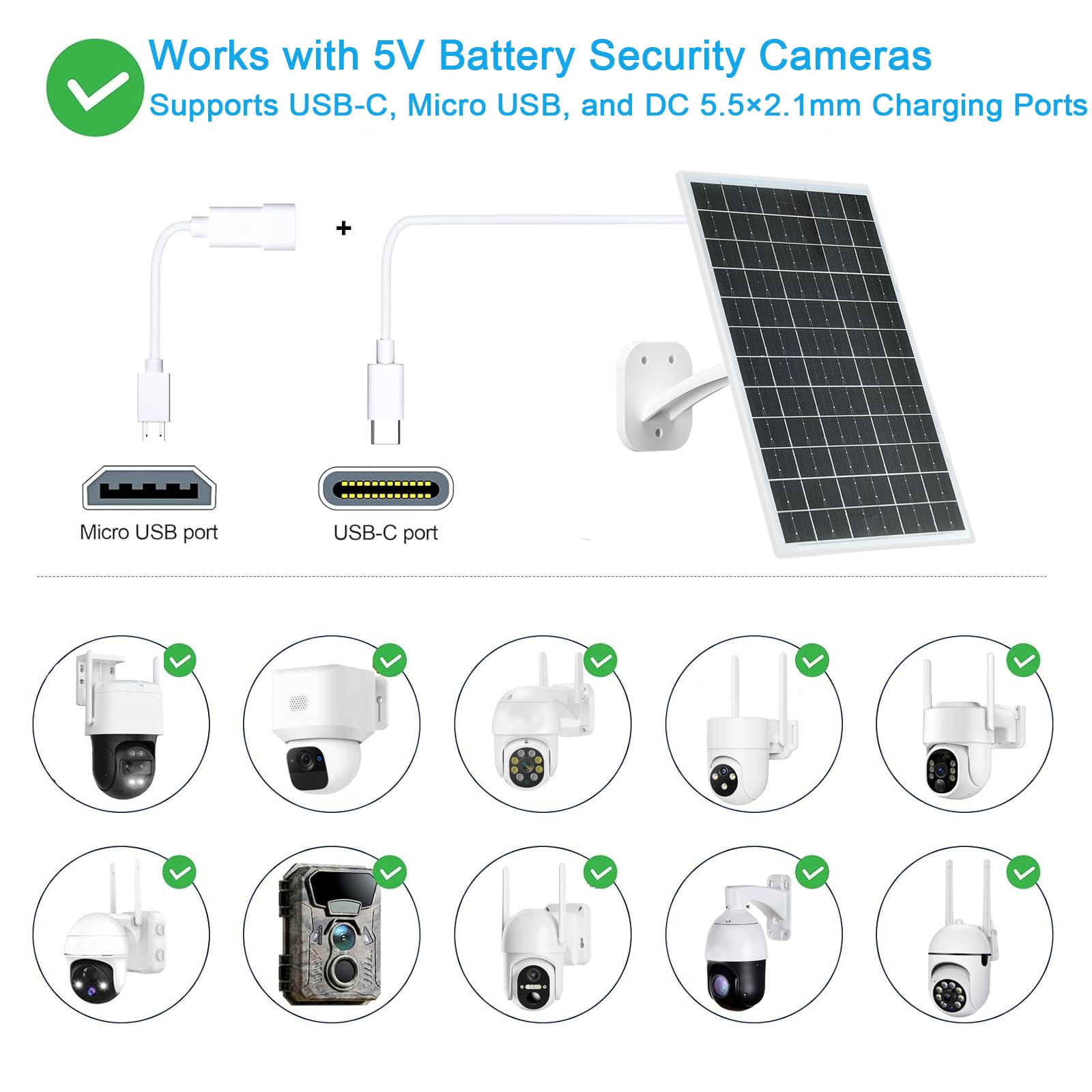 FUTUREZEN 13W solar panel side mount with 360° positioning for flexible setup.