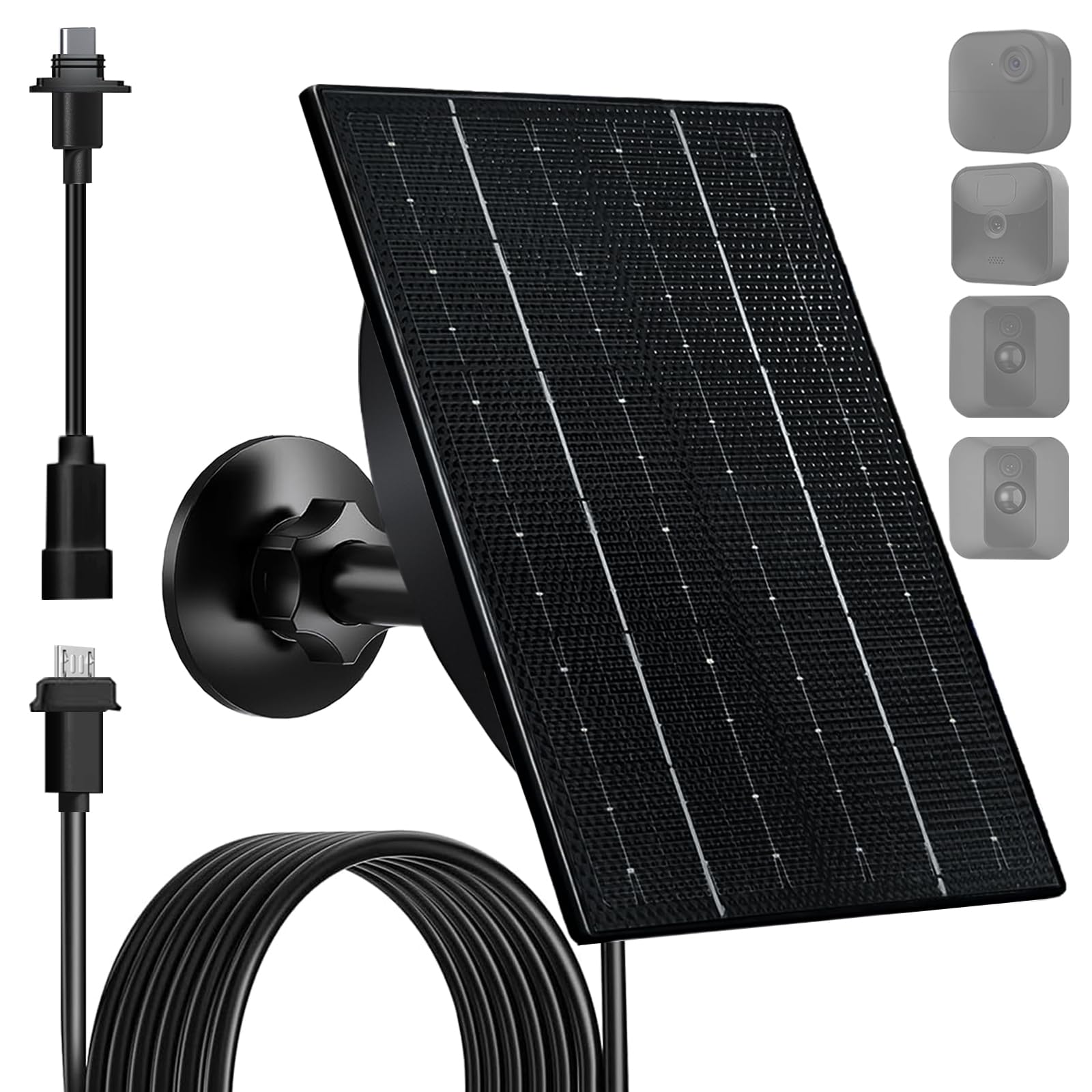 FUTUREZEN 4W solar panel for Blink Outdoor 4th Gen powers exterior camera charging.