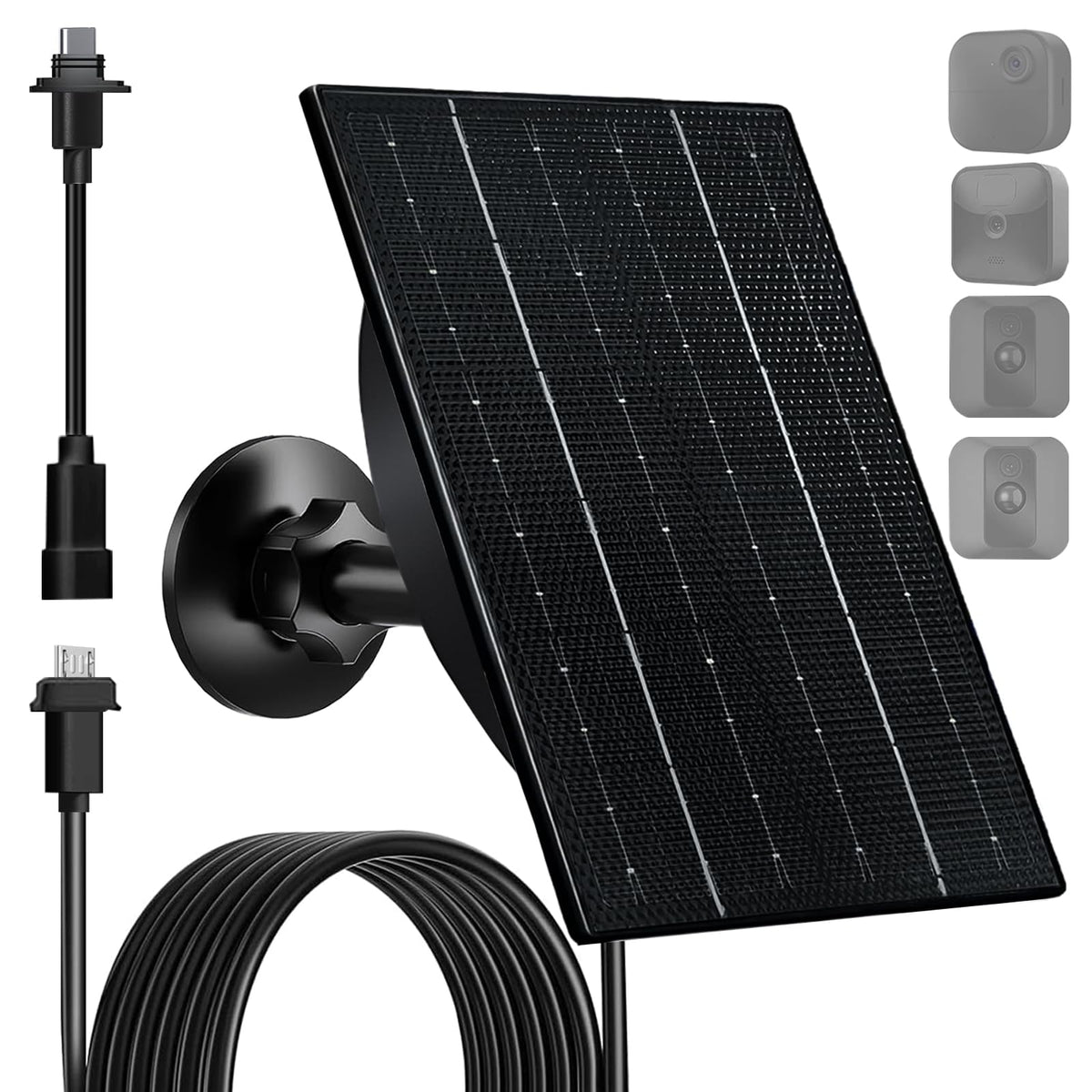 FUTUREZEN 4W solar panel for Blink Outdoor 4th Gen powers exterior camera charging.