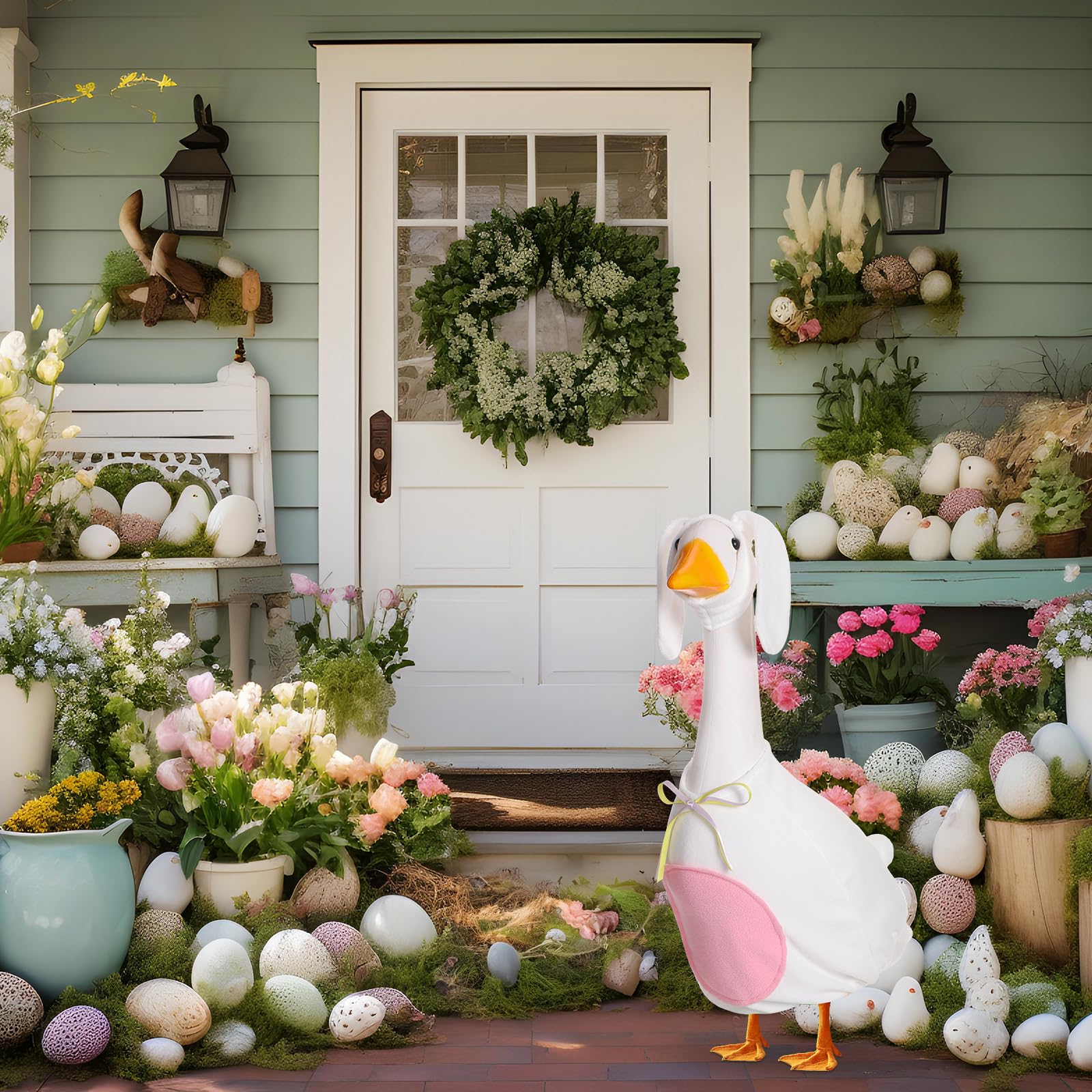 FuWeave 23-inch goose clothing fit ensures easy dressing of standard lawn statues.