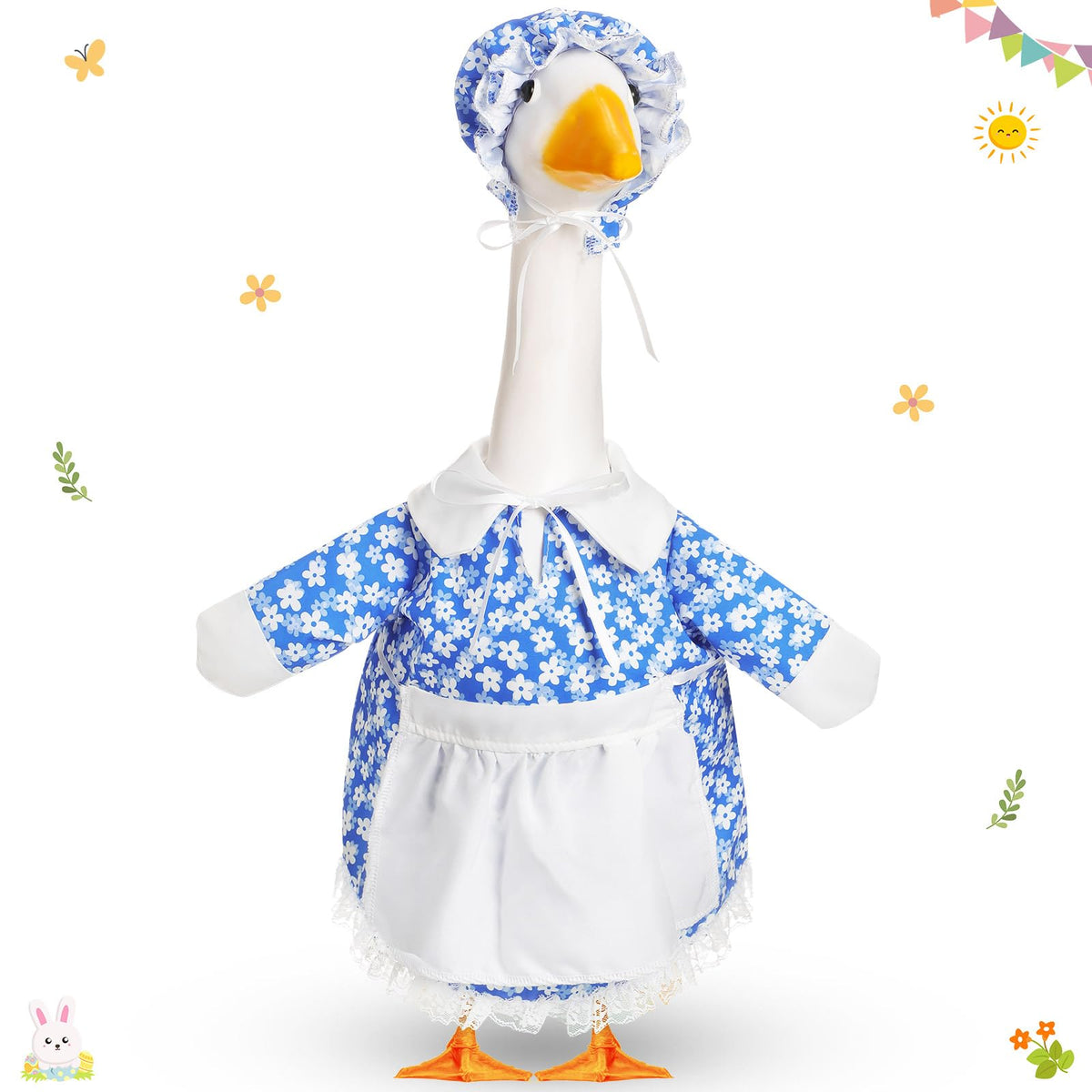 FuWeave daisy goose costume on lawn statue boosts curb appeal