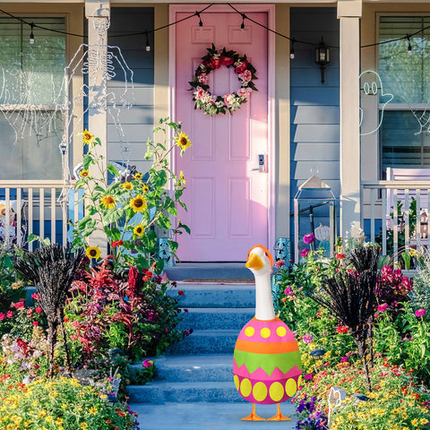 FuWeave Easter egg goose costume display boosts yard charm