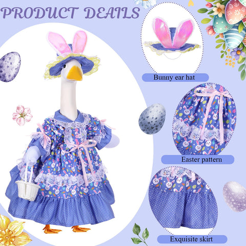 Close-up of FuWeave Easter goose outfit fabric and weave quality.