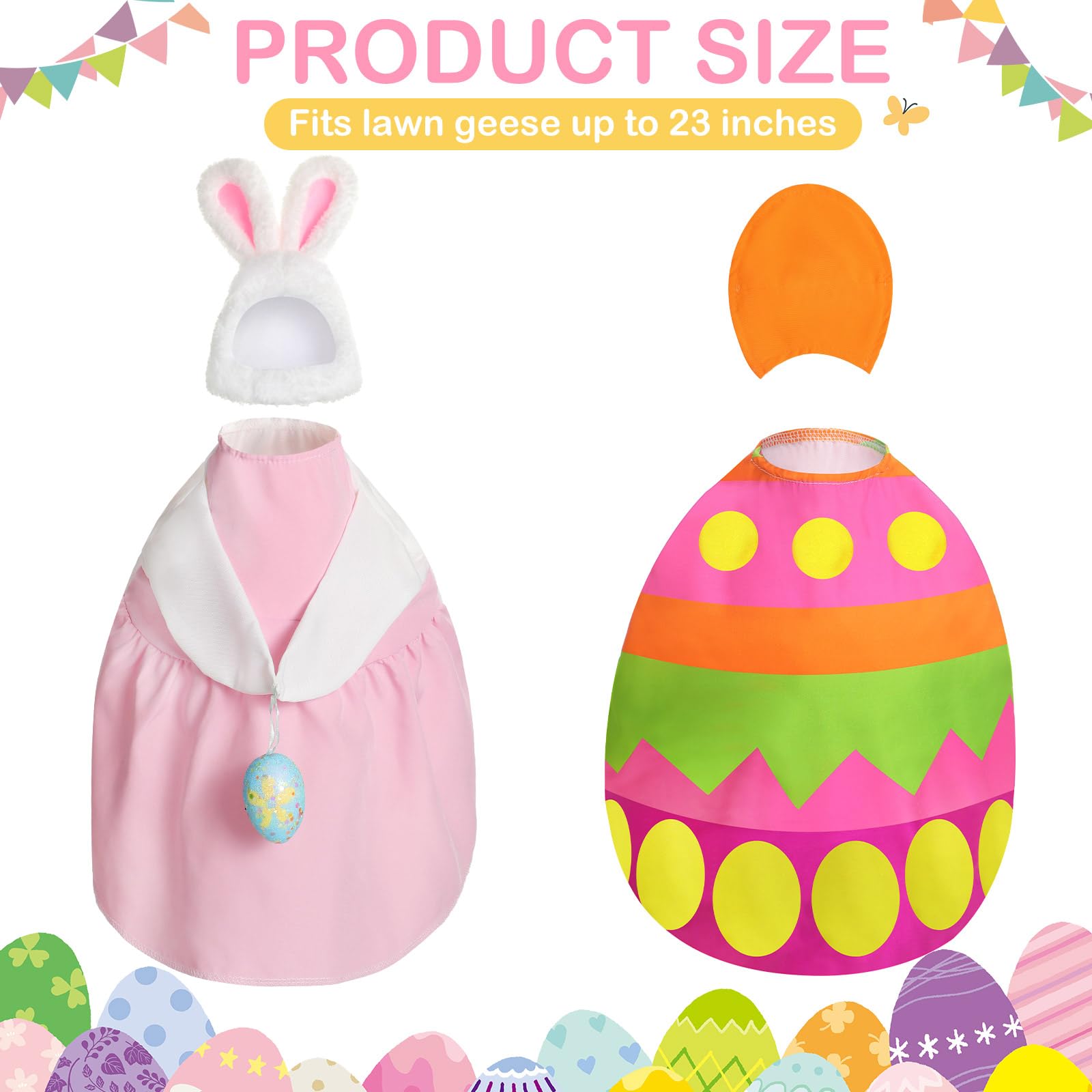 FuWeave Easter goose outfit Easter egg design brightens outdoor statues