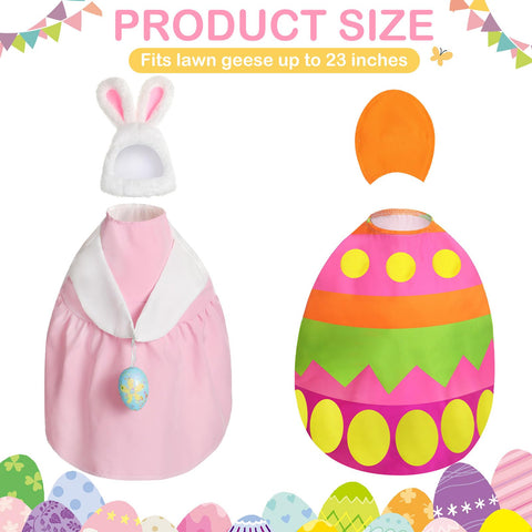 FuWeave Easter goose outfit Easter egg design brightens outdoor statues
