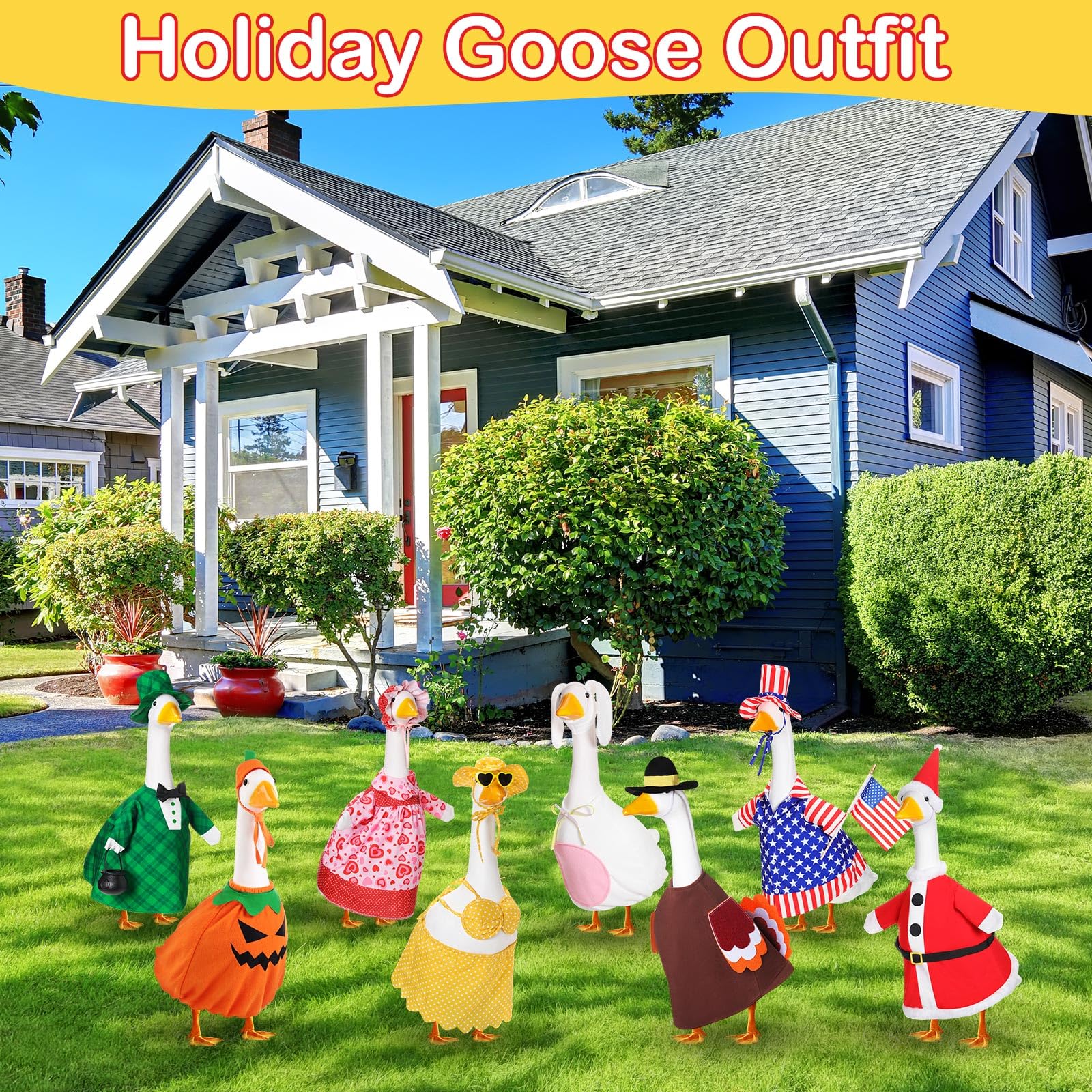 FuWeave Easter goose outfit brightens outdoor spaces with playful seasonal designs