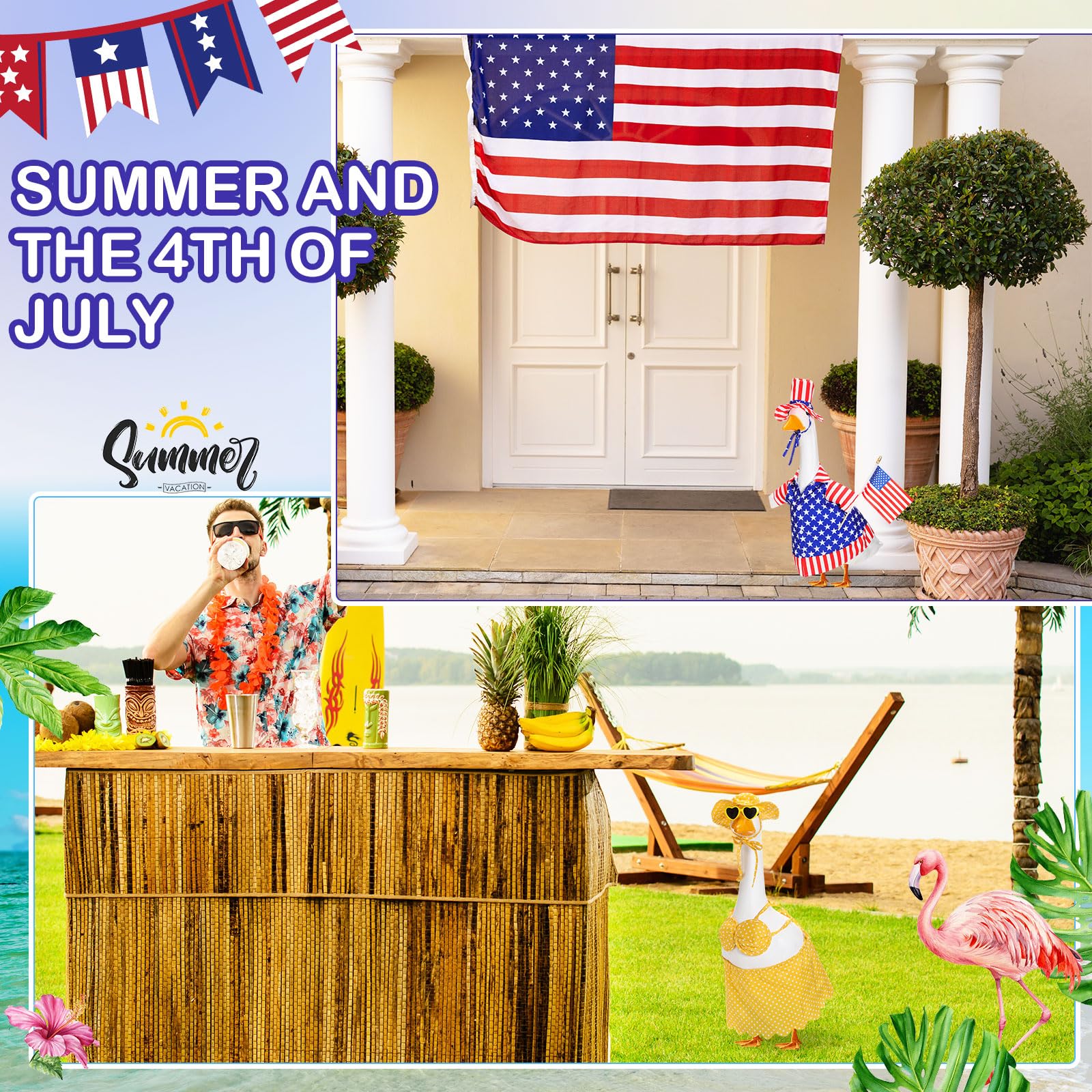 FuWeave Fourth of July goose outfit brings patriotic flair to outdoor decor