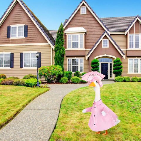 FuWeave 17-inch goose outfit fits standard lawn geese for easy styling.