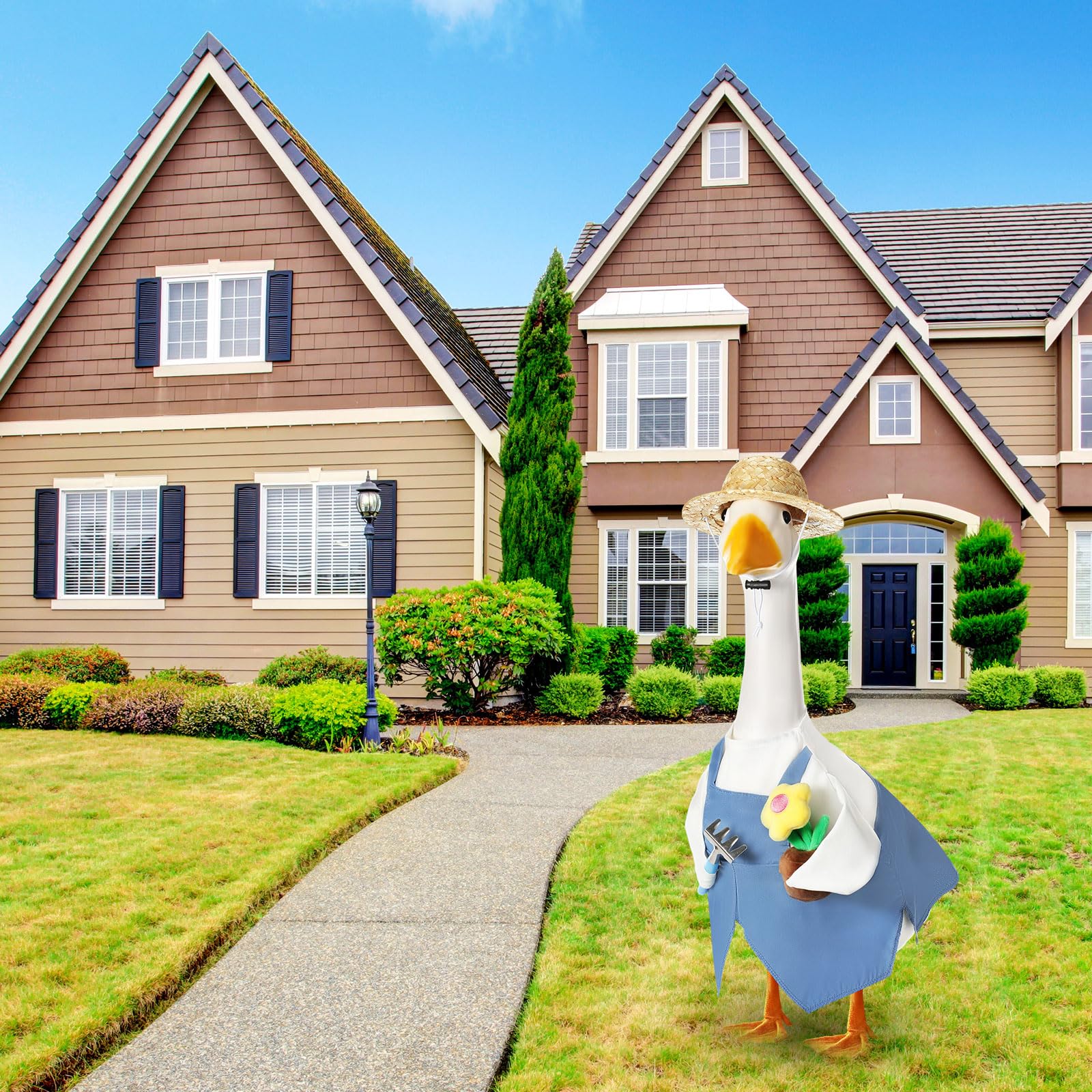 FuWeave outdoor goose decor accents spring vibes during garden parties