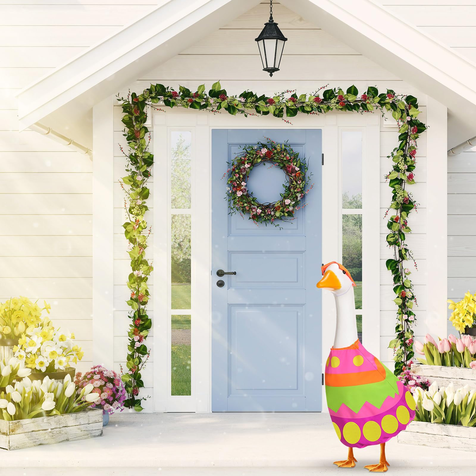 FuWeave outdoor porch goose decoration fits lawns and patios in spring