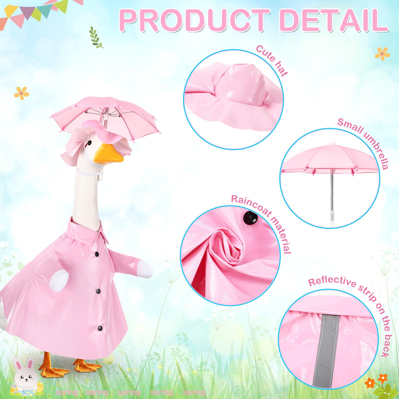 FuWeave pink goose costume for lawn, enhances yard party visuals.