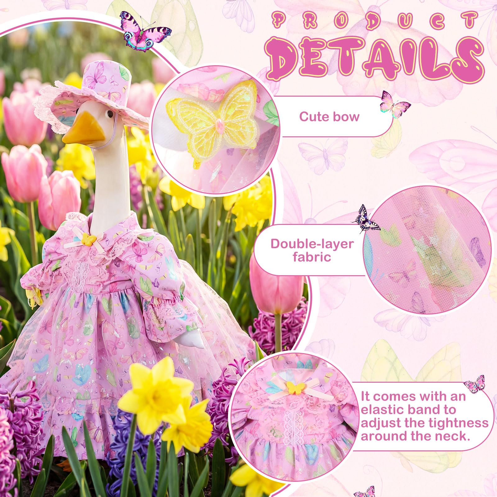 Durable polyester goose outfit designed for outdoor weather and color retention
