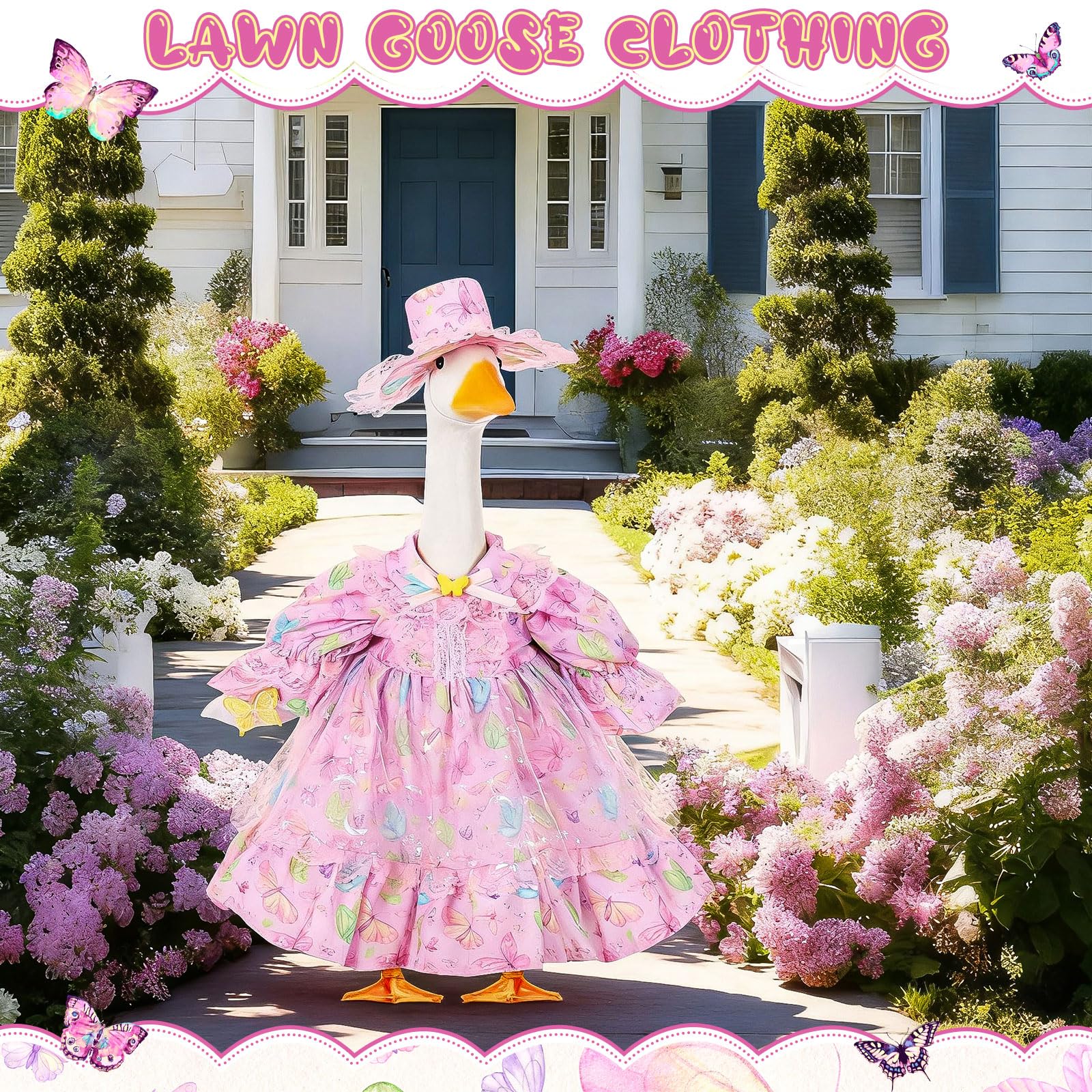 Porch goose outfit on display, showcasing FuWeave decorative styling