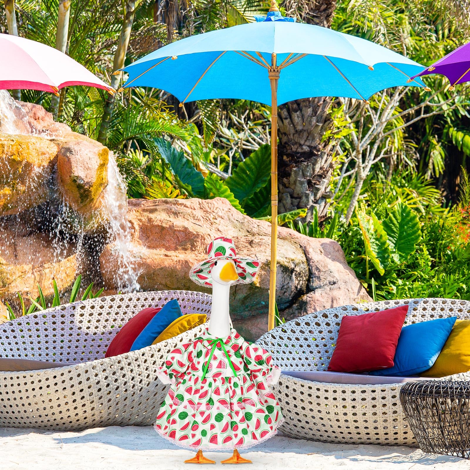 FuWeave reusable porch goose costume designed for year-round outdoor use