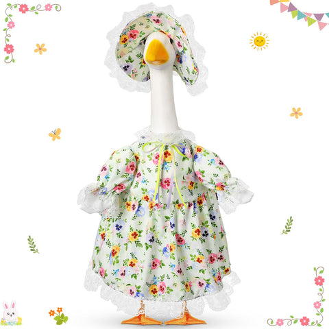 FuWeave spring floral goose outfit on 23-inch goose adds cheerful curb appeal